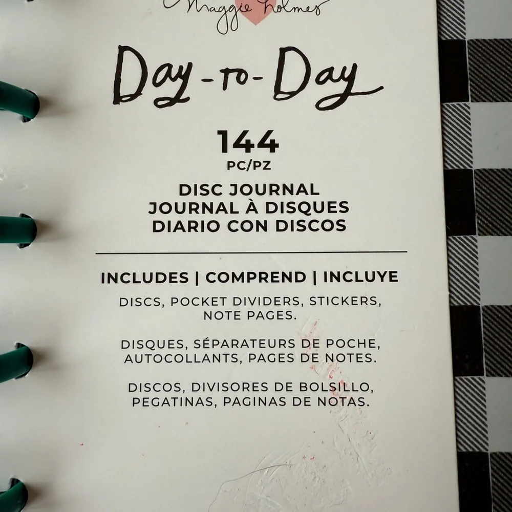 Day-to-Day Disc Journal by Maggie Holmes Black and White Checkered